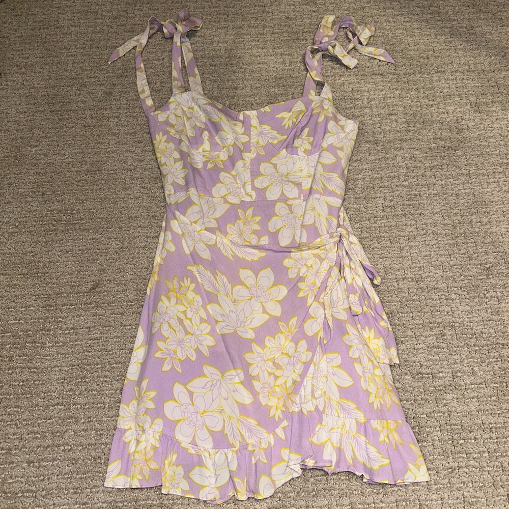 Wayf Tropical Lavender Mini Dress